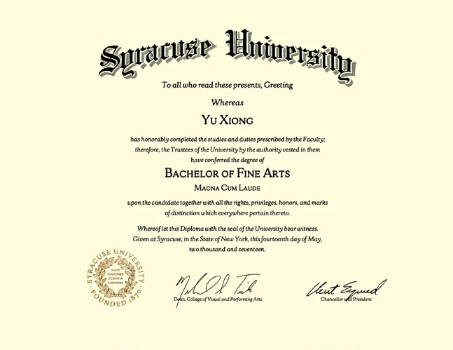 Syracuse University — Bachelor of Fine Arts